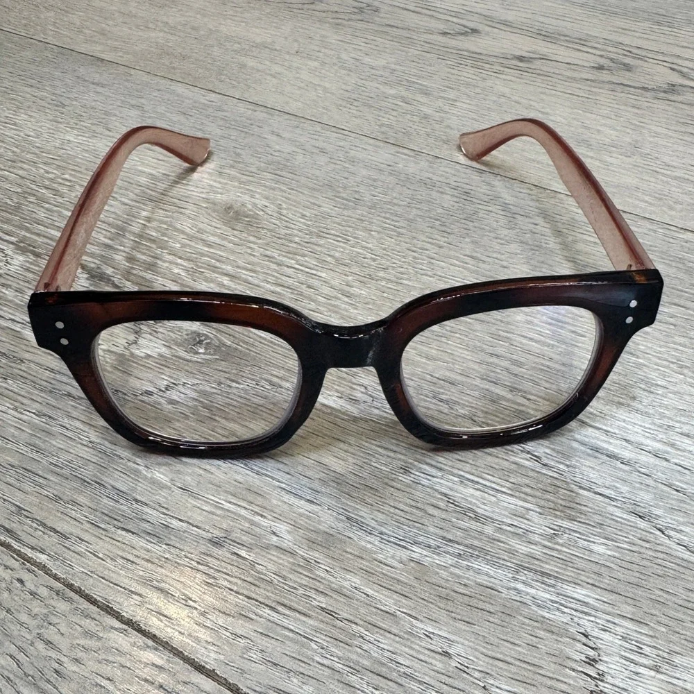 Madison Avenue‎ Square Tortoise Pink Blue Light Glasses DI P 25PL8822B Women
